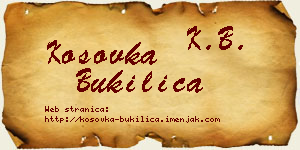 Kosovka Bukilica vizit kartica
